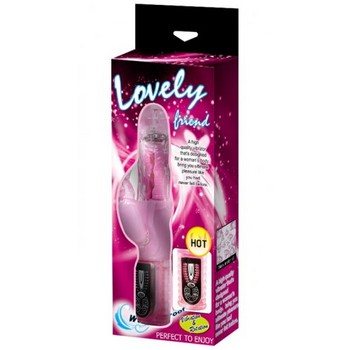 Вибратор Hi-tech со стимулятором клитора Lovely Friend 27 см