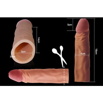 Удлиняющая насадка на пенис телесная X-Tender Penis Sleeve + 5 см