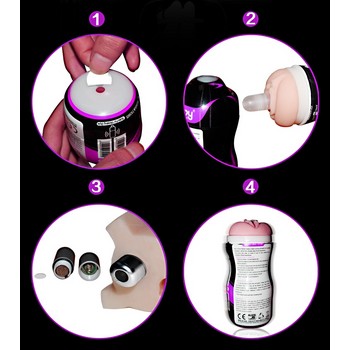Мастурбатор в колбе с вибрацией SEX IN A CAN Vibrating Vagina Stamina Tunnel
