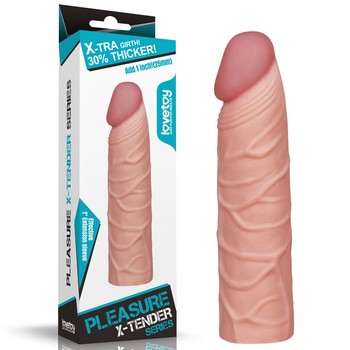 Удлиняющая насадка на пенис телесная X-Tender Penis Sleeve + 3 см