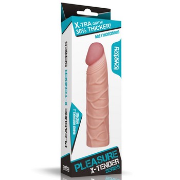 Удлиняющая насадка на пенис телесная X-Tender Penis Sleeve + 3 см