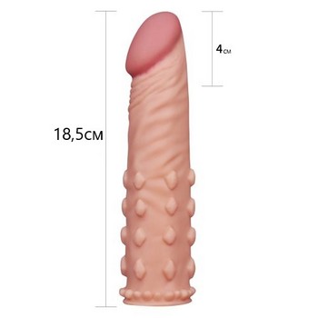 Удлиняющая насадка на пенис X-Tender Penis Sleeve телесная + 5 см
