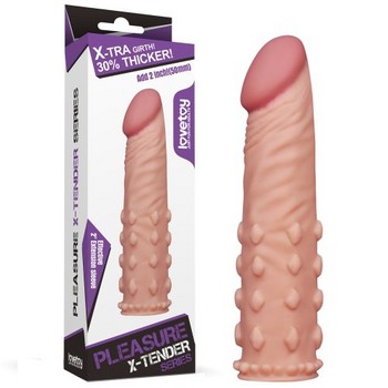 Удлиняющая насадка на пенис X-Tender Penis Sleeve телесная + 5 см