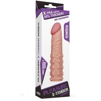 Удлиняющая насадка на пенис X-Tender Penis Sleeve телесная + 5 см
