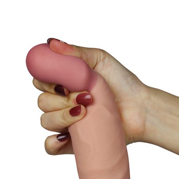 Реалистичный вибратор The Ultra Soft Dude с выносным пультом управления 22 см