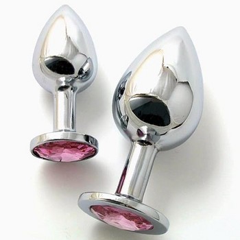 Анальная пробка Silver Pink Rosebud L