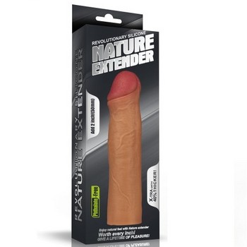 Удлиняющая  насадка на пенис Revolutionary Silicone Nature Extender телесная + 5,5 см