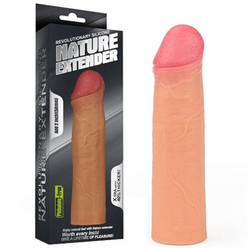 Удлиняющая  насадка на пенис Revolutionary Silicone Nature Extender телесная + 5,5 см