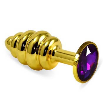 Анальная пробка Rosebud Classic S (Gold) фиолетовая