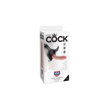 Телесный страпон на трусиках  King Cock Strap-on Harness w 8 in Cock 20,3 см