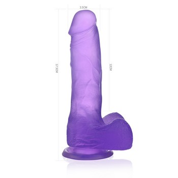 Фиолетовый фаллос Jelly Studs Crystal Dildo Medium 18 см