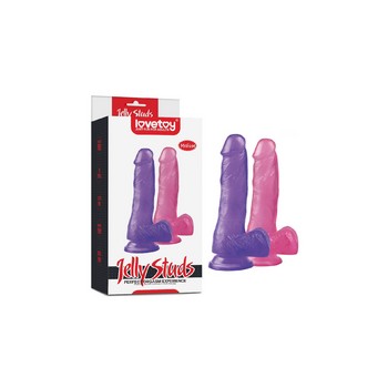 Фиолетовый фаллос Jelly Studs Crystal Dildo Medium 18 см