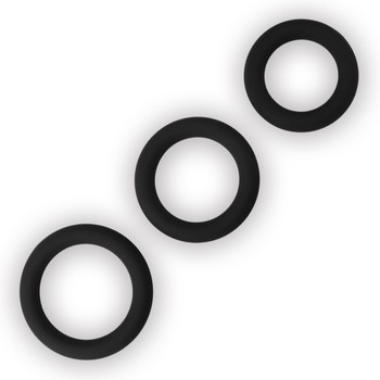 Набор эрекционных колец Power Plus Soft Silicone Snug Ring черного цвета