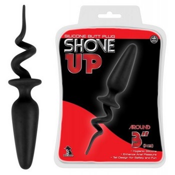 Черная анальная втулка Shove Up Tail Plug