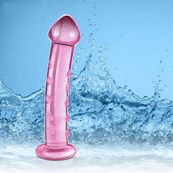 Фаллоимитатор из розового стекла Glass Romance 18см