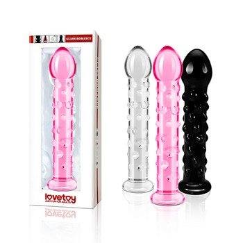 Розовый фаллоимитатор Glass Romance из стекла 17см