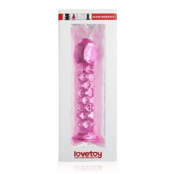 Розовый фаллоимитатор Glass Romance из стекла 17см