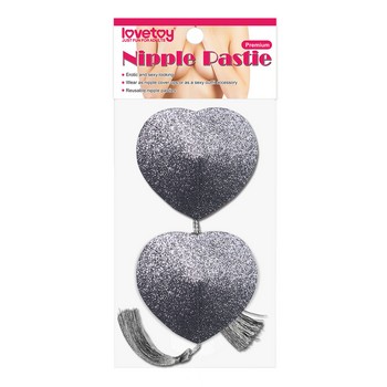 Пэстисы для груди Reusable Glitter Heart Tassel Nipple Pasties