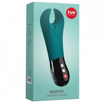 Мастурбатор с вибрацией Fun Factory Manta цвета морской волны