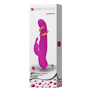Вибратор Pretty Love Mystic с клиторальным стимулятором и функцией ротации