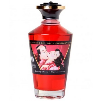 Разогревающее массажное масло Shunga Blazing Cherry c ароматом вишни 100 мл