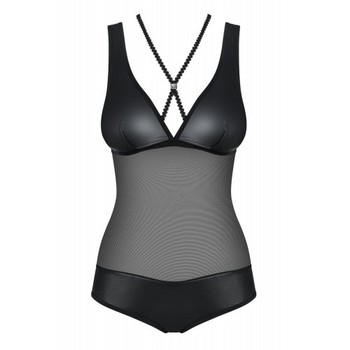 Сексуальное черное боди из материала Wet Look Leatheria L/XL