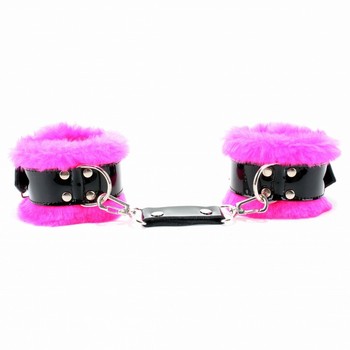 Оковы на ноги BDSM Light с розовым мехом
