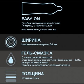 Презервативы Durex №3 Infinity гладкие с анестетиком