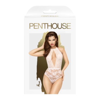 Тедди с глубоким вырезом белое Penthouse Toxic Powder L/XL