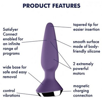 Анальная вибропробка Satisfyer Plug-ilicious 1 фиолетовый