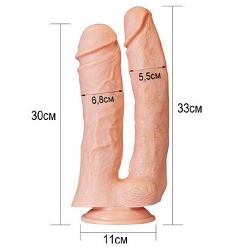 Двойной фаллоимитатор с присоской LoveToy Mega Double Dildo 33 см