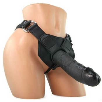 Страпон Harness со съемной черной насадкой King Cock 23 см