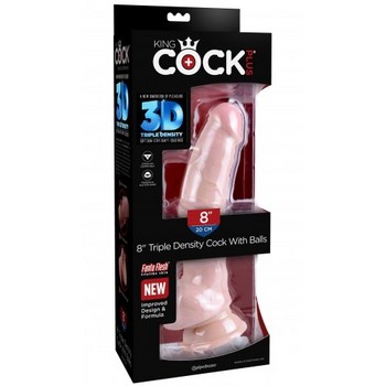 Фаллоимитатор с мошонкой на присоске King Cock Triple Density Cock with Balls Light 25 см