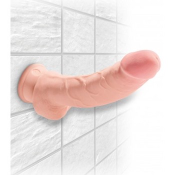 Фаллоимитатор с мошонкой на присоске King Cock Triple Density Cock with Balls Light 25 см