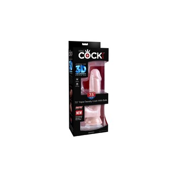 Фаллоимитатор с мошонкой на присоске King Cock Plus 22 см