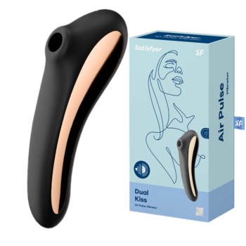 Вакуумно-волновой смарт-стимулятор Satisfyer Dual Kiss черный