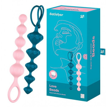 Набор анальных цепочек Satisfyer Beads розовый и синий