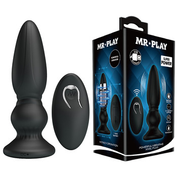 Рельефная анальная пробка Mr.Play с вибрацией и дистанционным управлением