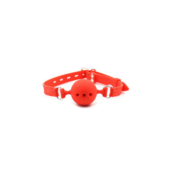 Силиконовый дышащий кляп-шар red M