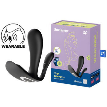 Анально-вагинальный смарт-стимулятор для ношения чёрный Satisfyer Top Secret+