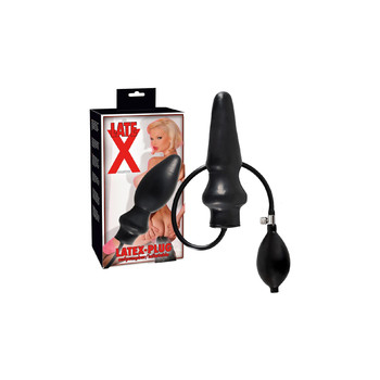 Раздувающаяся анальная пробка с грушей Inflatable Latex Plug 20 см